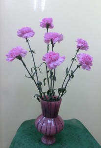 岩田ガラスシリーズ【45】躑躅色（ツツジ色）の花瓶02